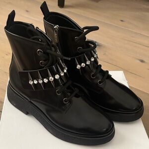 AGL Black Studded Combat Boots